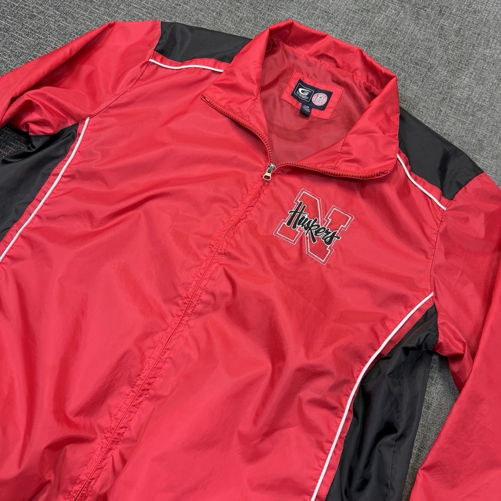 Nebraska Cornhuskers Jacket Mens Large G-III Sports Windbreaker Red Black‎